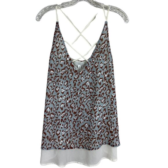Davi & Dani Leopard Print Gray Brown White V Neck‎ Camisole Casual Medium - Picture 1 of 8